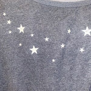 Torrid oversized sweat shirt gray with stars and tiger on the sleeves.